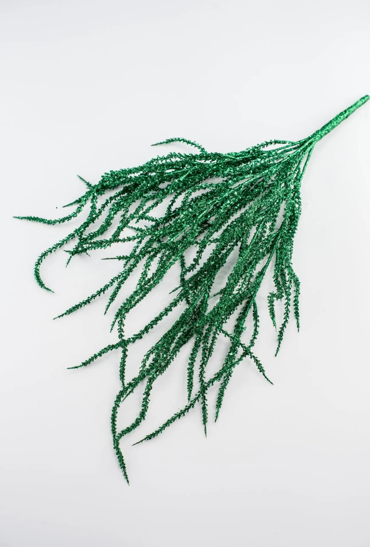 Artificial willow bush - glittered green