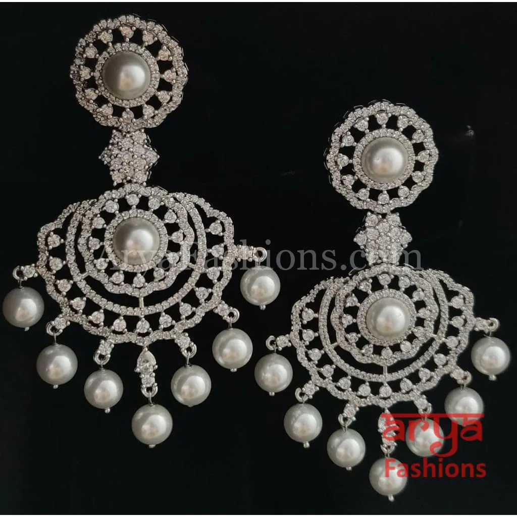 Ashley Crystal Earrings with Pearl drops