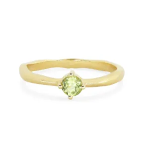 August Peridot Gold Birthstone Ring