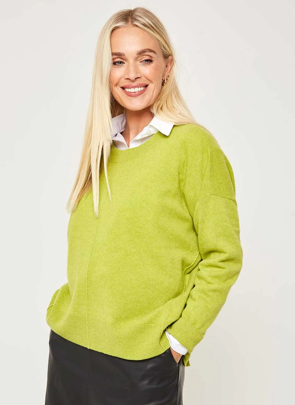 Ava Relaxed Cashmere Jumper - Peridot