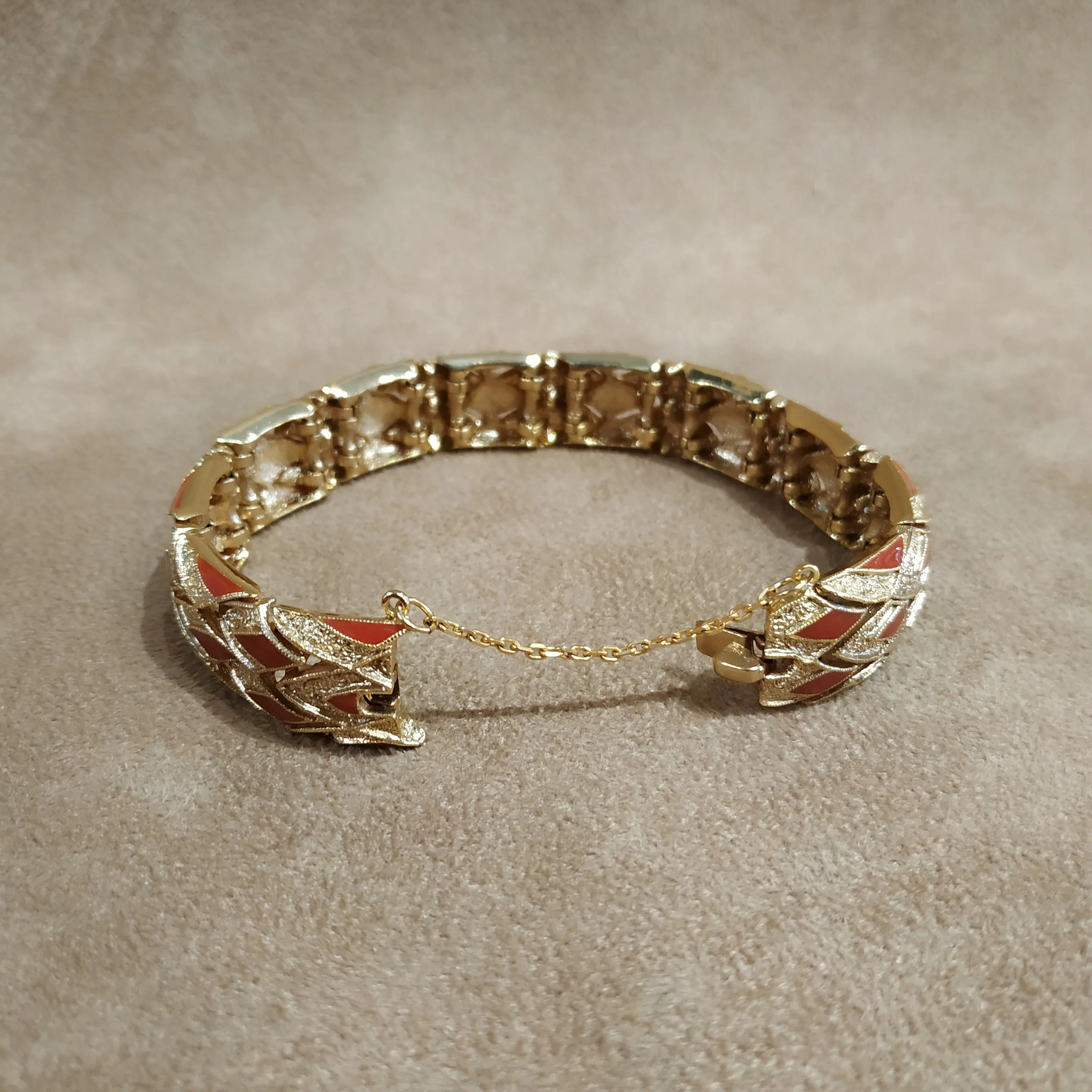 Balenciaga Brown Gold chequered vintage bracelet