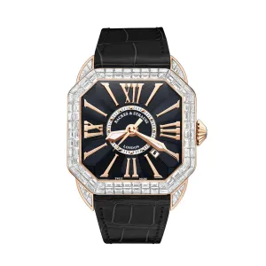 Berkeley Baguette 43 Luxury Diamond Watch for Men - 43 mm Rose Gold - Backes & Strauss