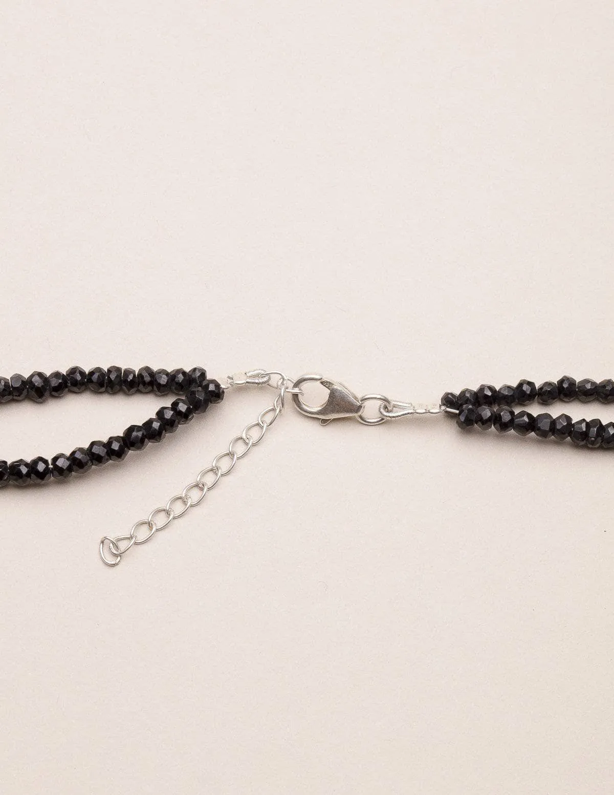 Black Tourmaline Beaded Vintage Necklace - One of a Kind