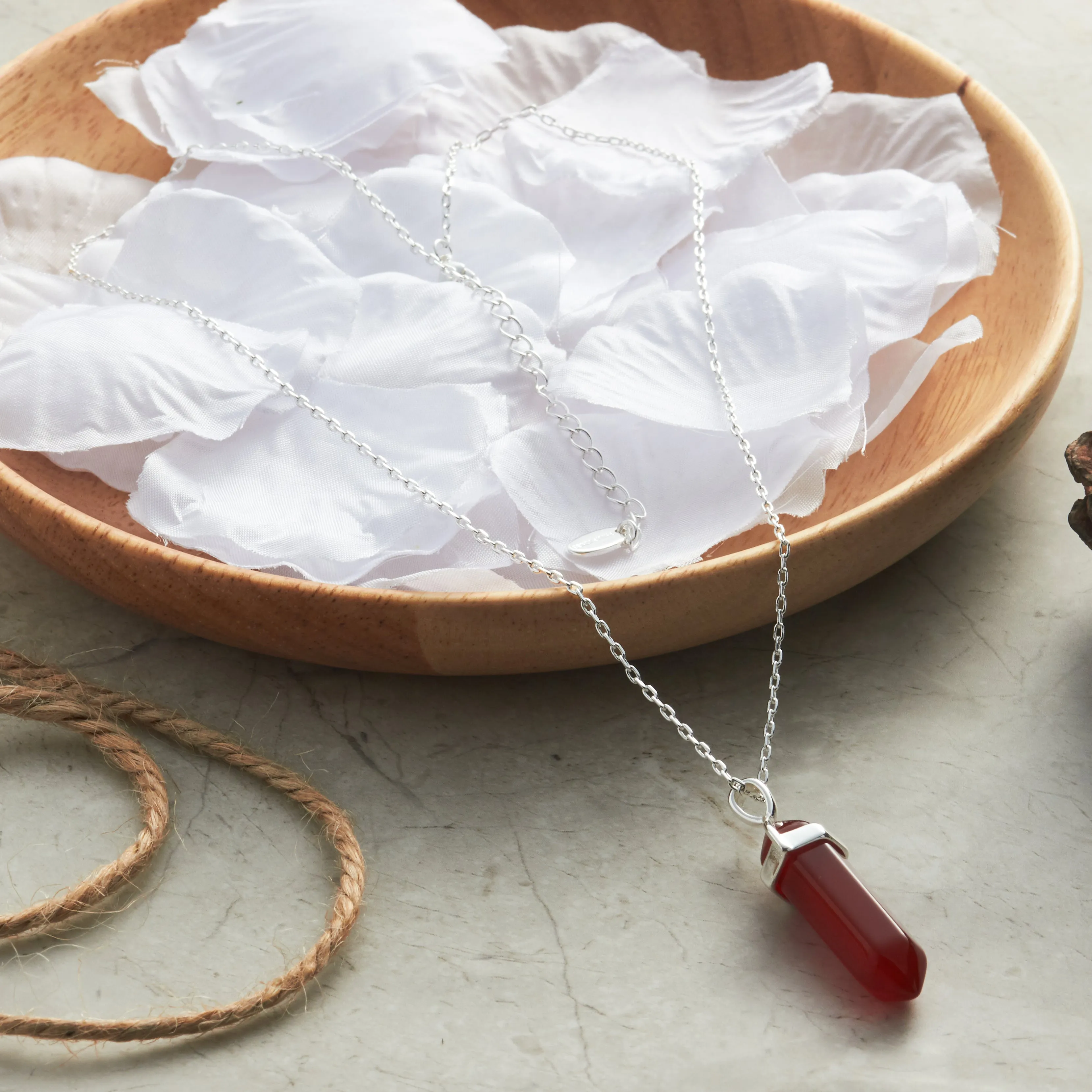 Carnelian Gemstone Necklace with Quote Card