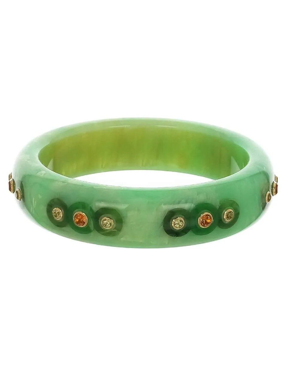 Citrine & Peridot Green Bakelite Bangle