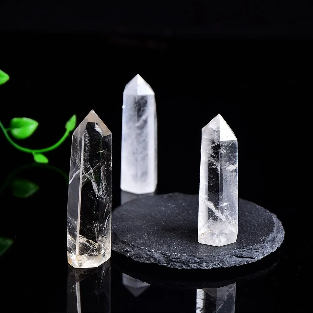 Clear Quartz Crystal Point -  Raw Quartz Point Crystal - Crystal Quartz - Large Clear Quartz Crystal Tower - Quartz Crystal Point Obelisk