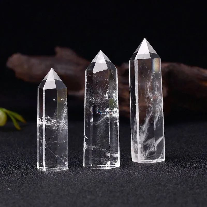 Clear Quartz Crystal Point -  Raw Quartz Point Crystal - Crystal Quartz - Large Clear Quartz Crystal Tower - Quartz Crystal Point Obelisk