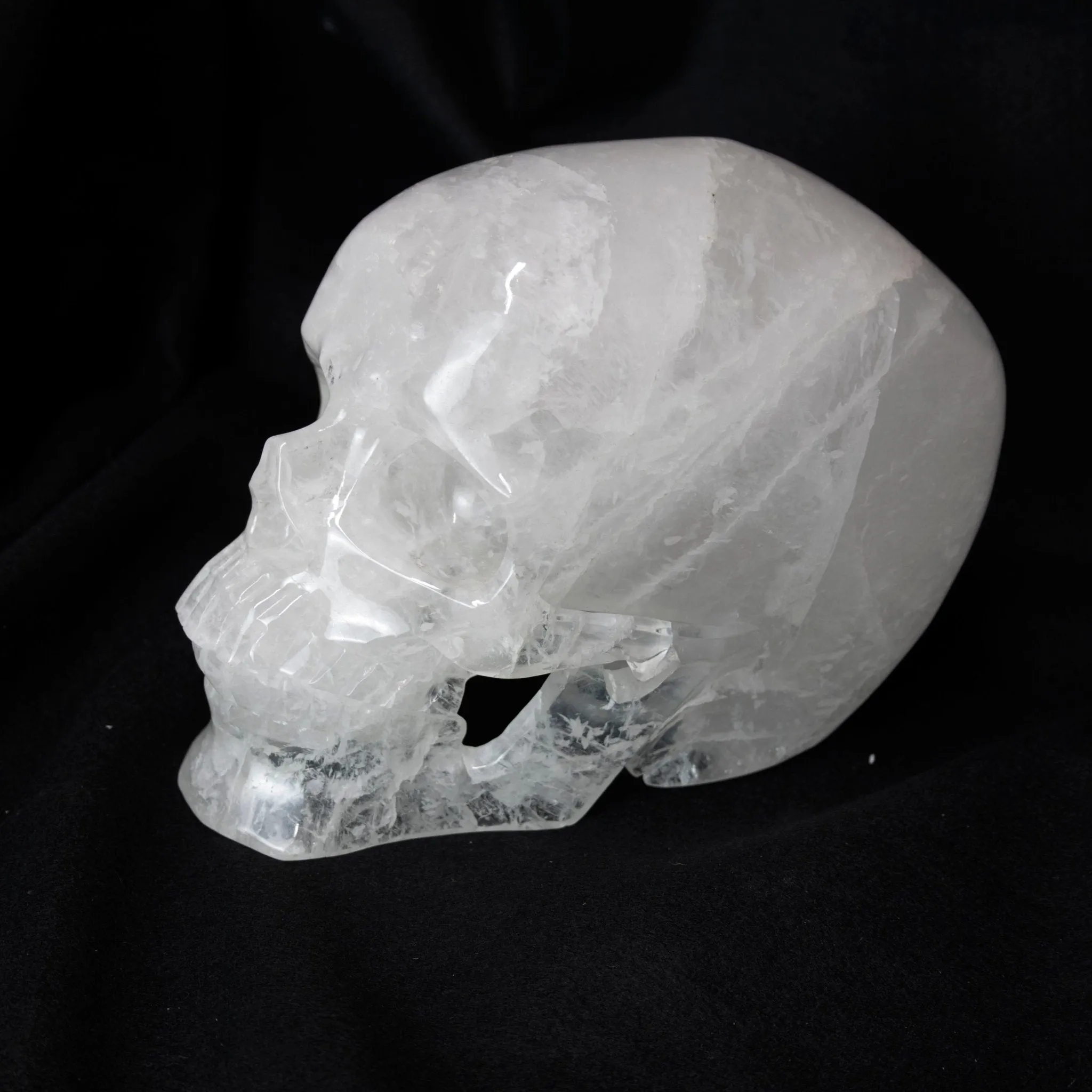 Clear Quartz Skull 12 Inch Carving