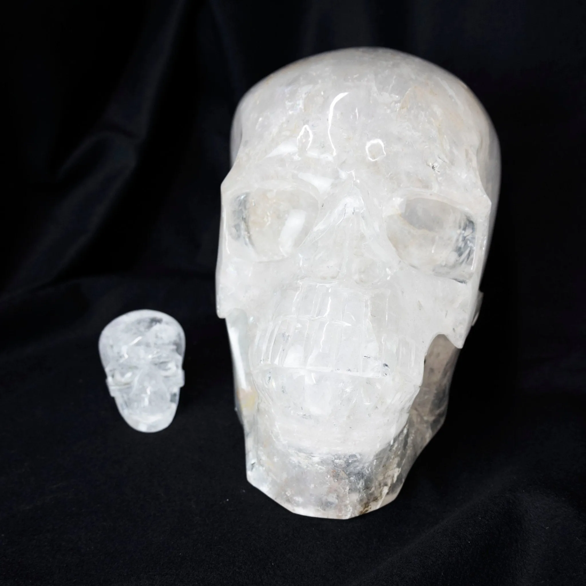 Clear Quartz Skull 15 Inch Carving