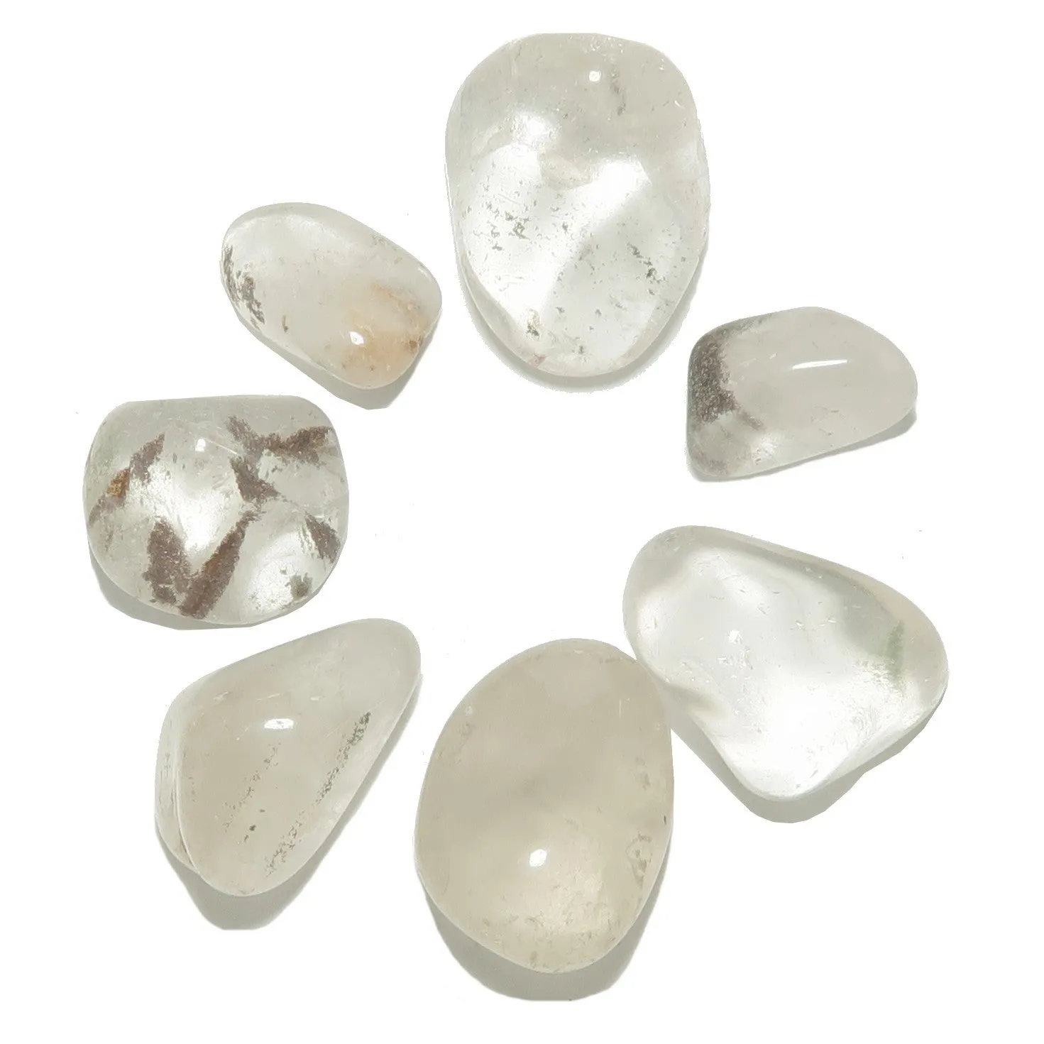 Clear Quartz Tumbled Stone Dash of Chlorite