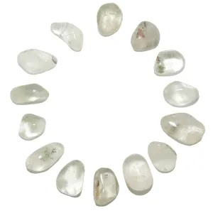 Clear Quartz Tumbled Stone Dash of Chlorite