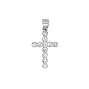 CROSS PENDANT - SILVER AND ZIRCONIA