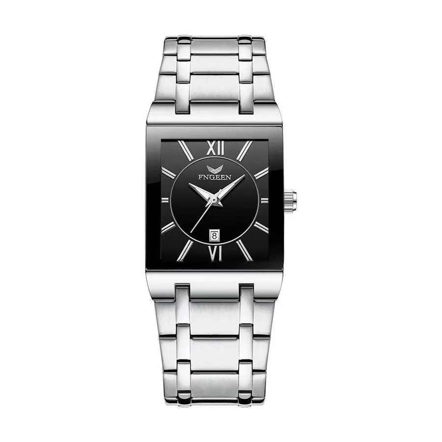 CubeElite Precision Square Steel Quartz Timepiece