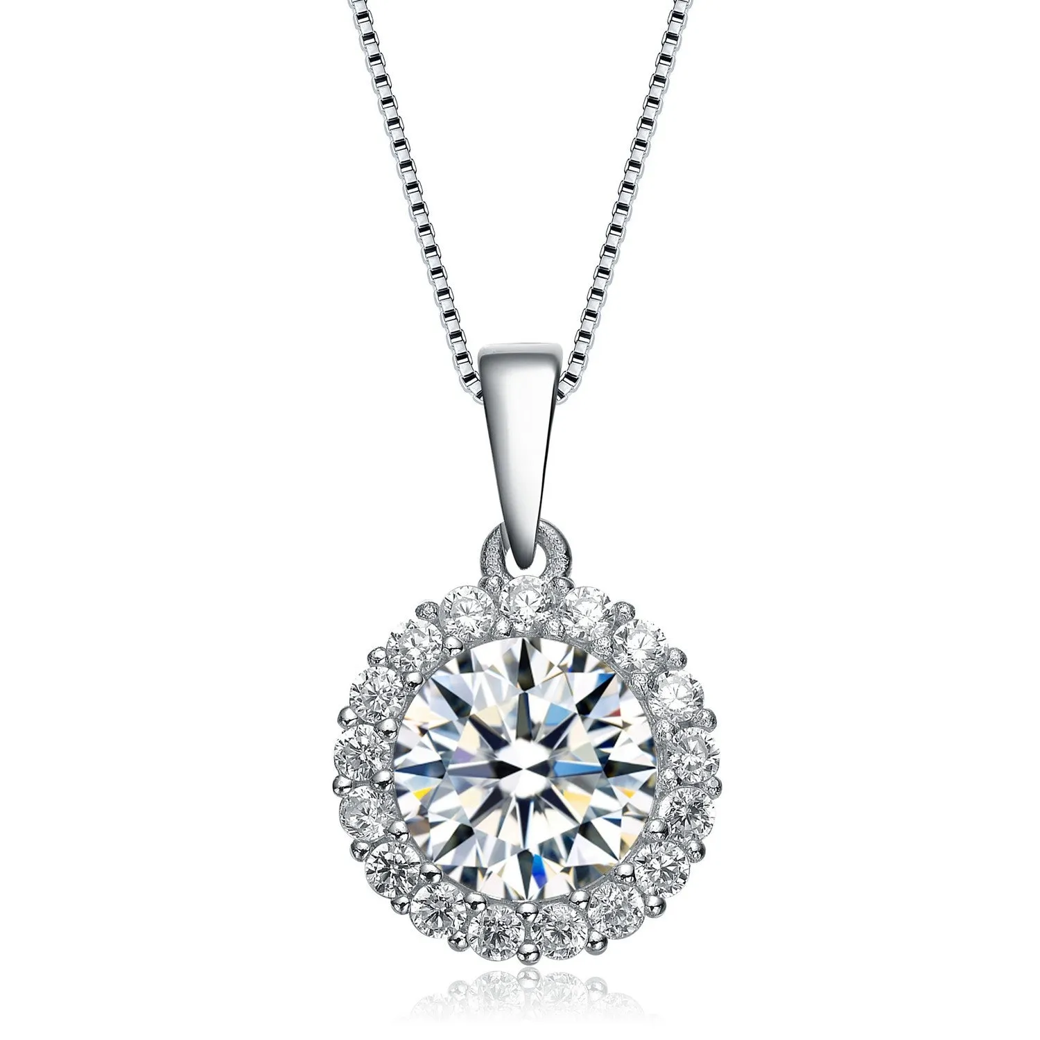 Cz .925 Sterling Silver Round Pendant