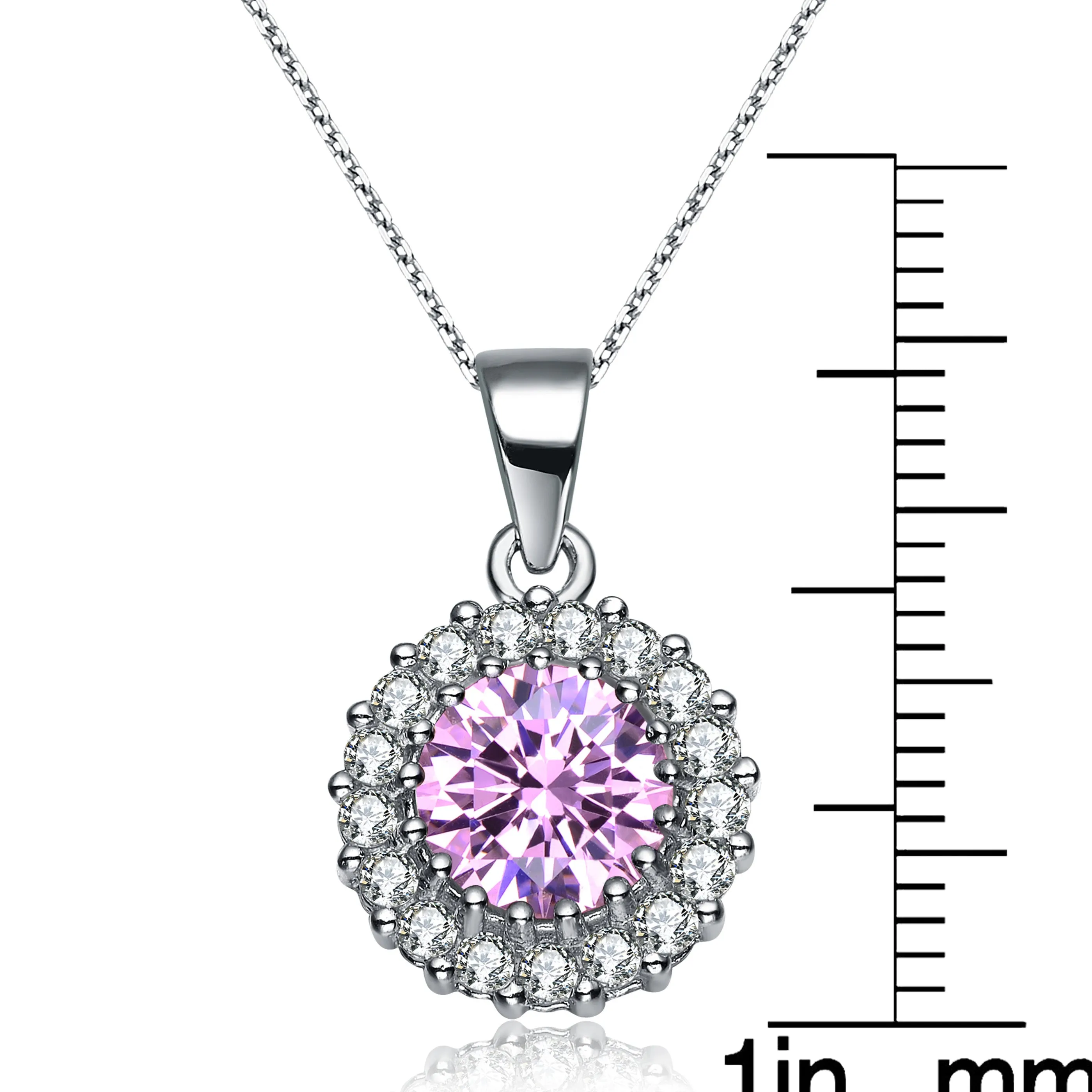 Cz .925 Sterling Silver Round Pendant