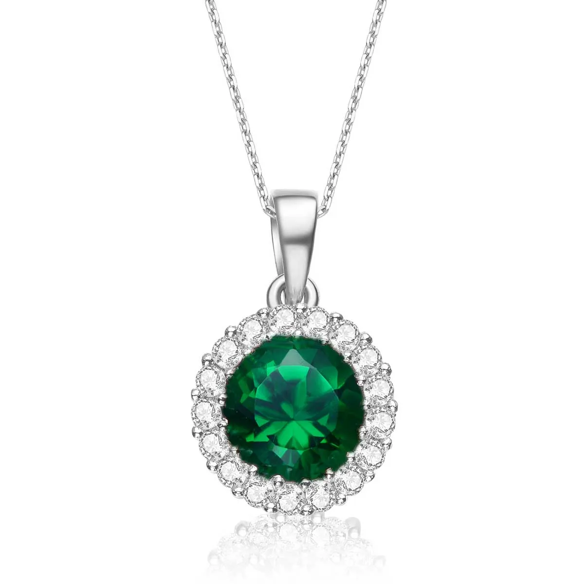 Cz .925 Sterling Silver Round Pendant