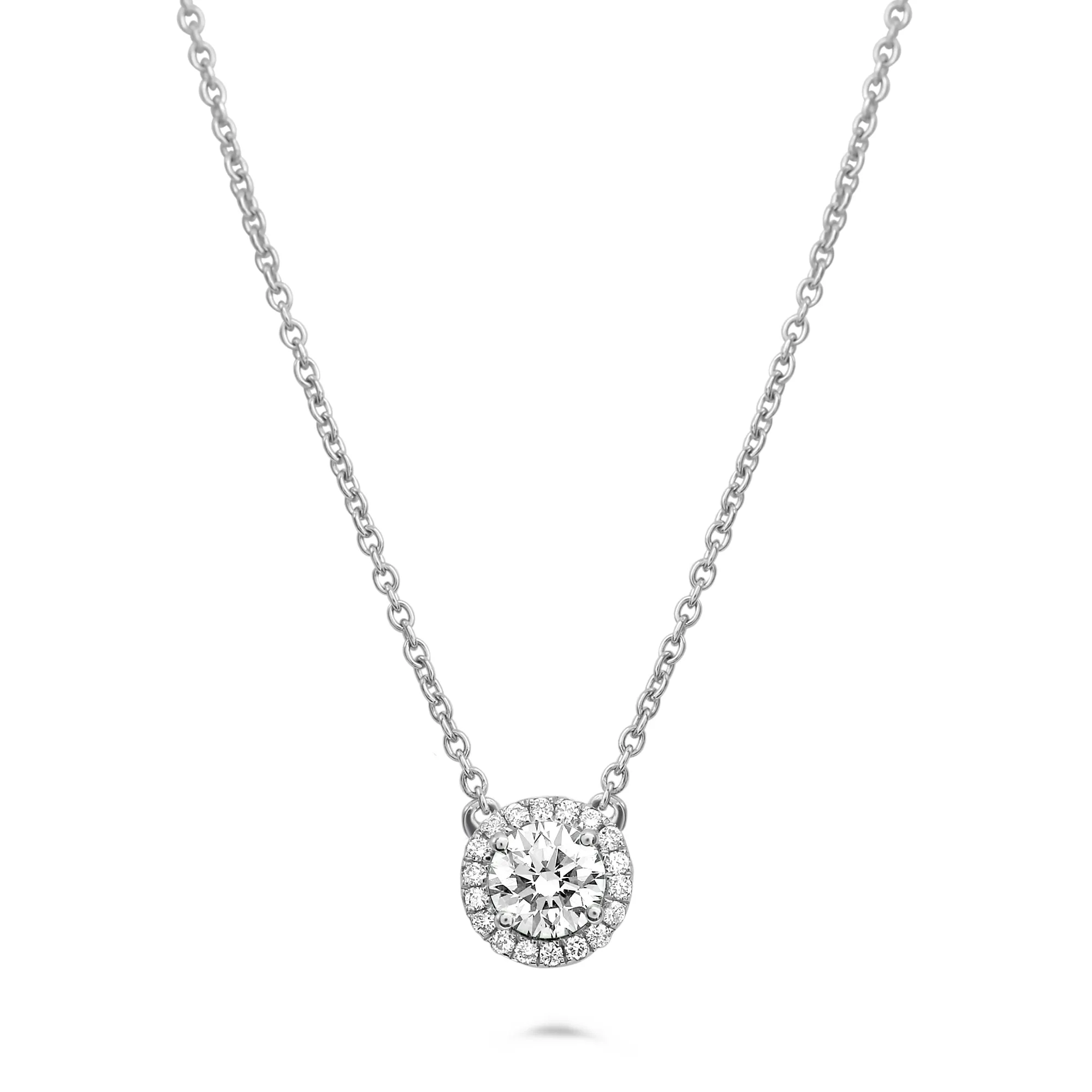 Diamond Halo Pendant Necklace