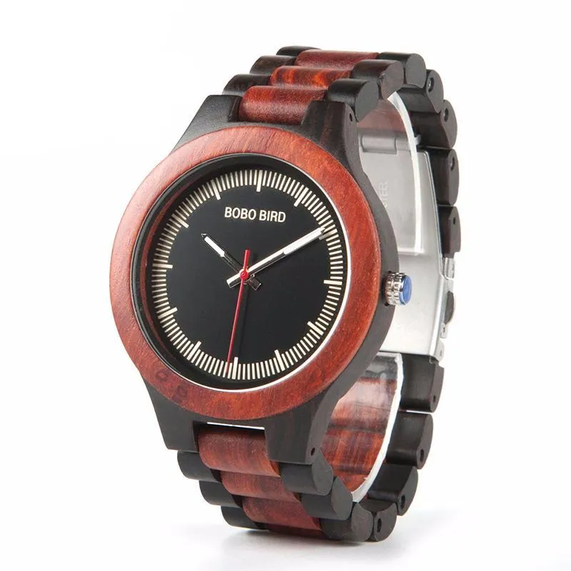 Ebony Red Wood Pine Watch