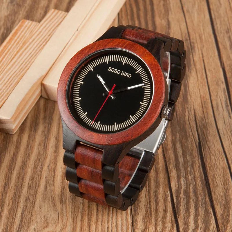 Ebony Red Wood Pine Watch