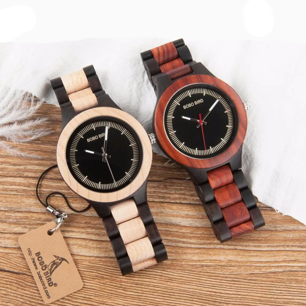 Ebony Red Wood Pine Watch