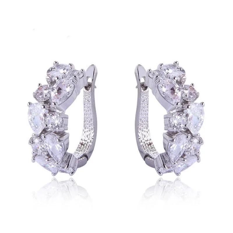 Elegant and Luxurious Zirconia Crystal Hoop Earrings