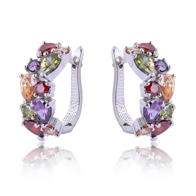 Elegant and Luxurious Zirconia Crystal Hoop Earrings