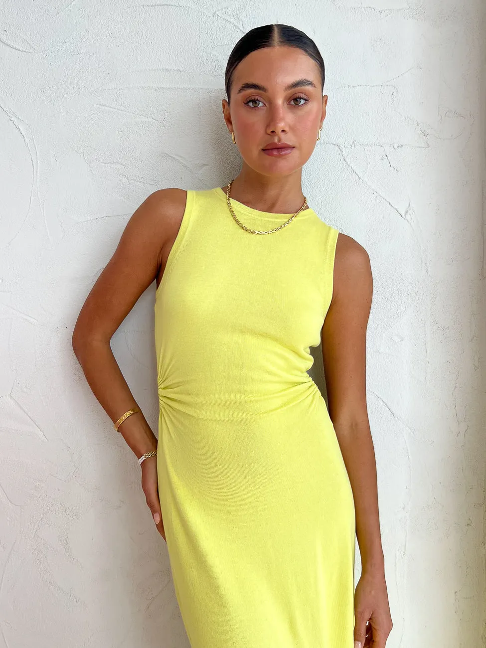 Elka Collective Theresa Knit Dress in Citrus