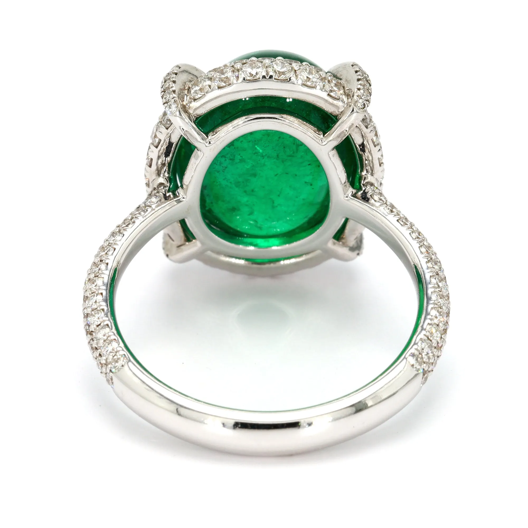 Emerald and Diamond Halo Ring