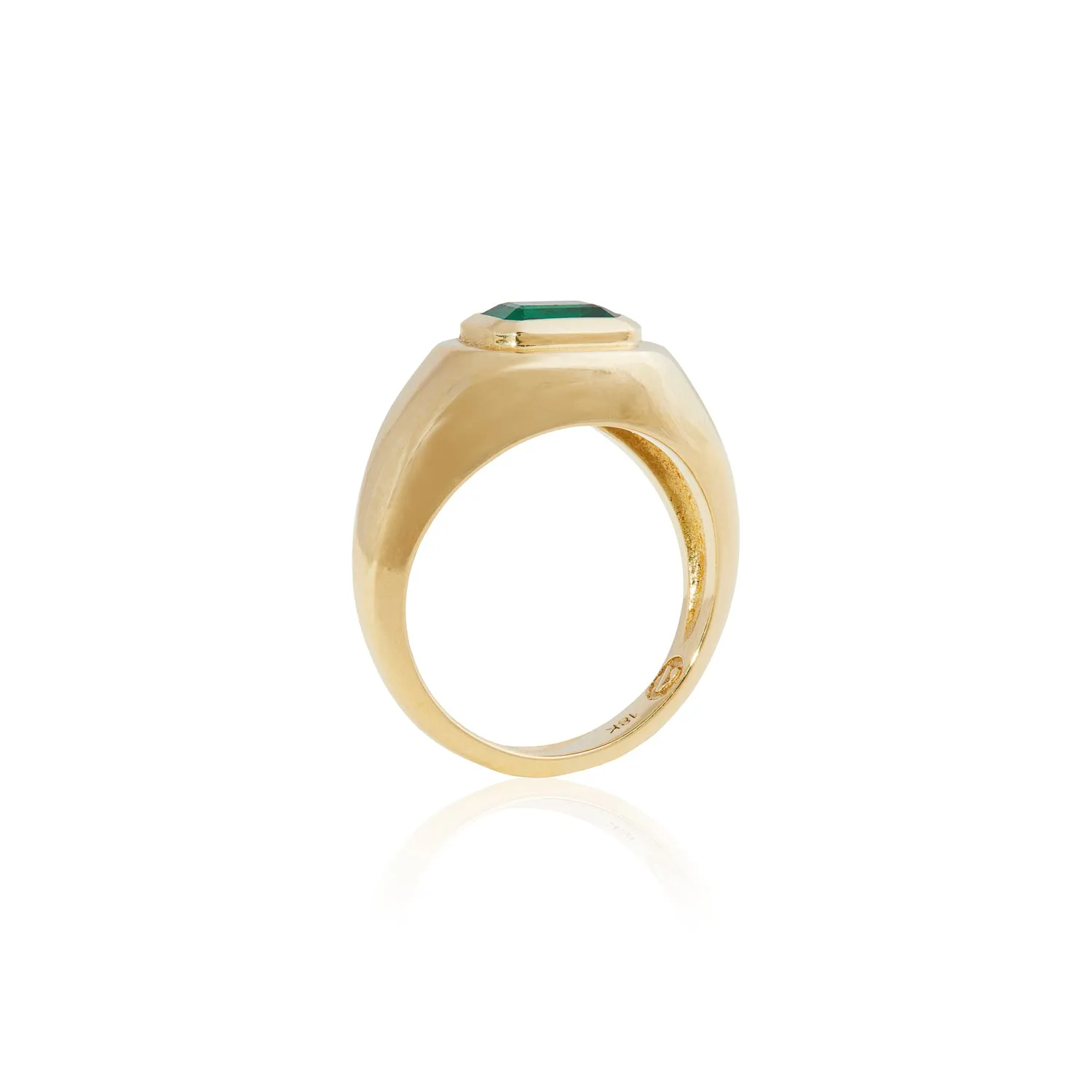 EMERALD CUT DOME RING