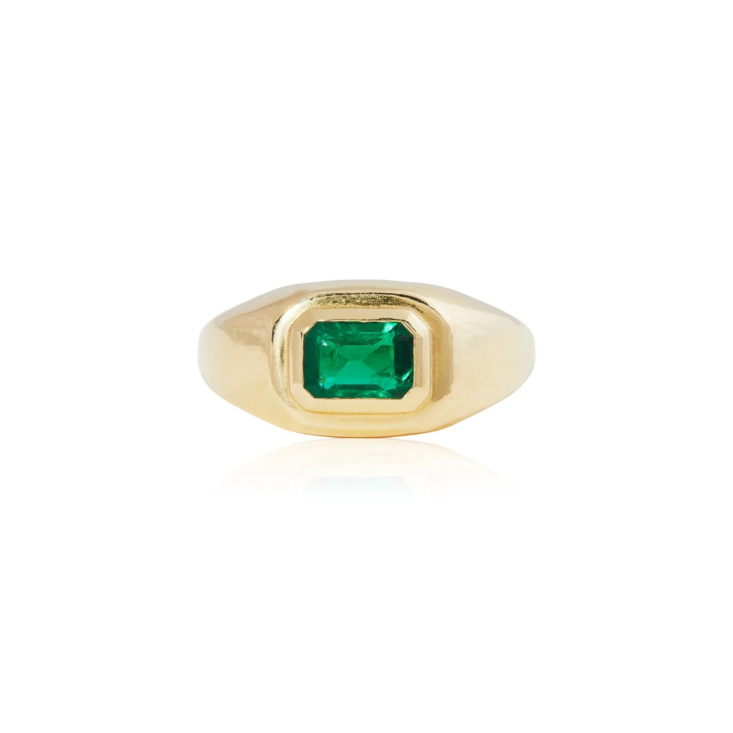 EMERALD CUT DOME RING