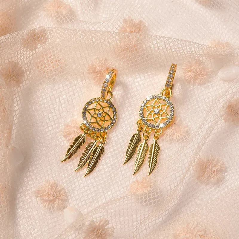 Exquisite Dreamcatcher Drop Earrings