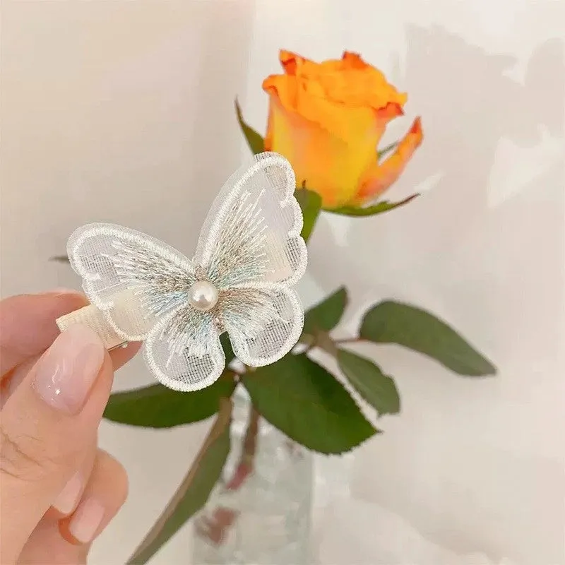 Fairy Mesh Butterfly Hairpin Hairpin Duckbill Clip Bow Hairpin Small Animal Headwear Hair Accessories Advanced Sense