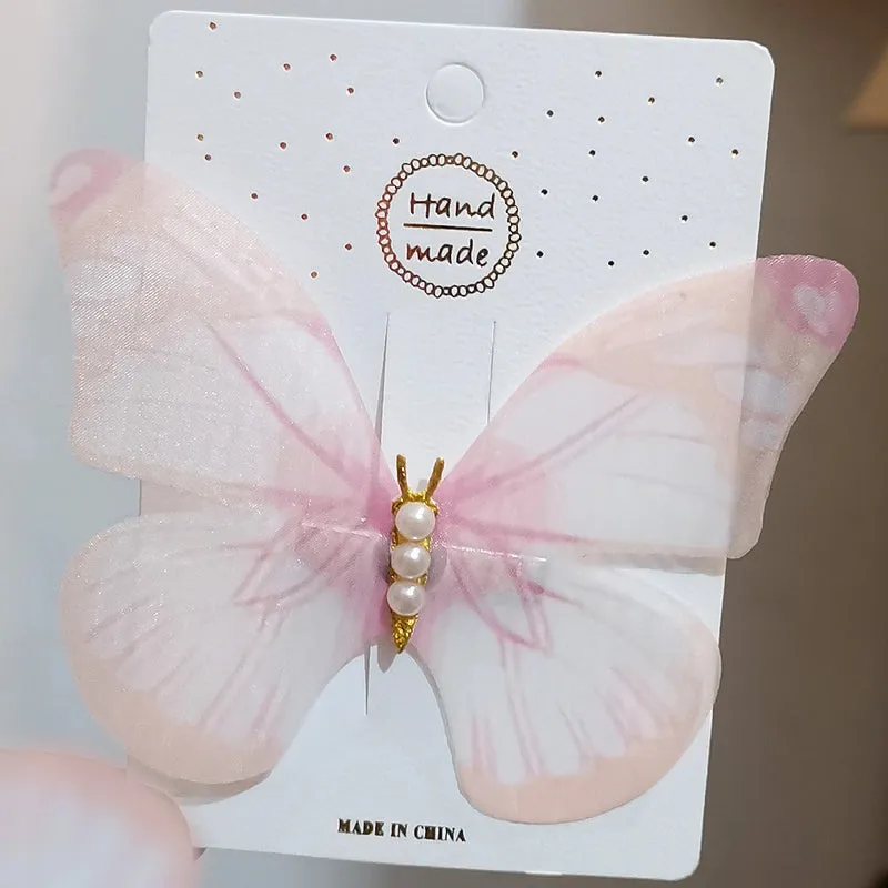 Fairy Mesh Butterfly Hairpin Hairpin Duckbill Clip Bow Hairpin Small Animal Headwear Hair Accessories Advanced Sense