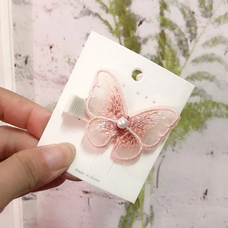 Fairy Mesh Butterfly Hairpin Hairpin Duckbill Clip Bow Hairpin Small Animal Headwear Hair Accessories Advanced Sense