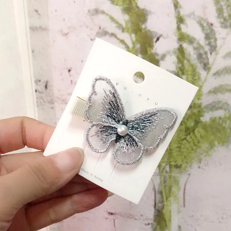 Fairy Mesh Butterfly Hairpin Hairpin Duckbill Clip Bow Hairpin Small Animal Headwear Hair Accessories Advanced Sense