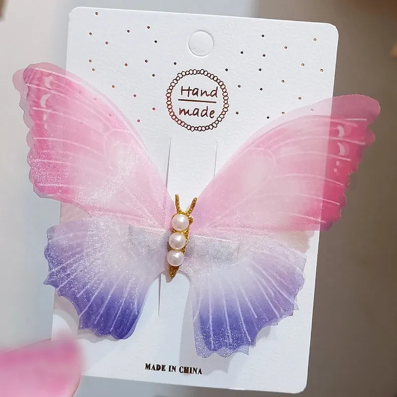 Fairy Mesh Butterfly Hairpin Hairpin Duckbill Clip Bow Hairpin Small Animal Headwear Hair Accessories Advanced Sense