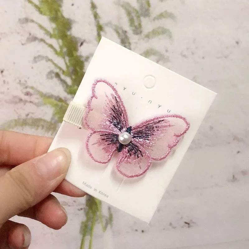 Fairy Mesh Butterfly Hairpin Hairpin Duckbill Clip Bow Hairpin Small Animal Headwear Hair Accessories Advanced Sense