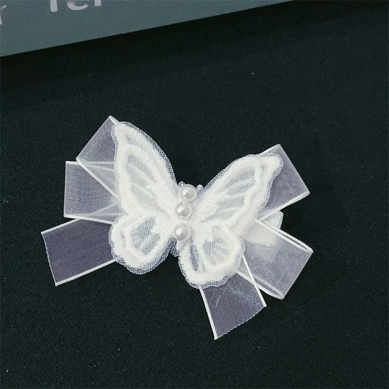 Fairy Mesh Butterfly Hairpin Hairpin Duckbill Clip Bow Hairpin Small Animal Headwear Hair Accessories Advanced Sense