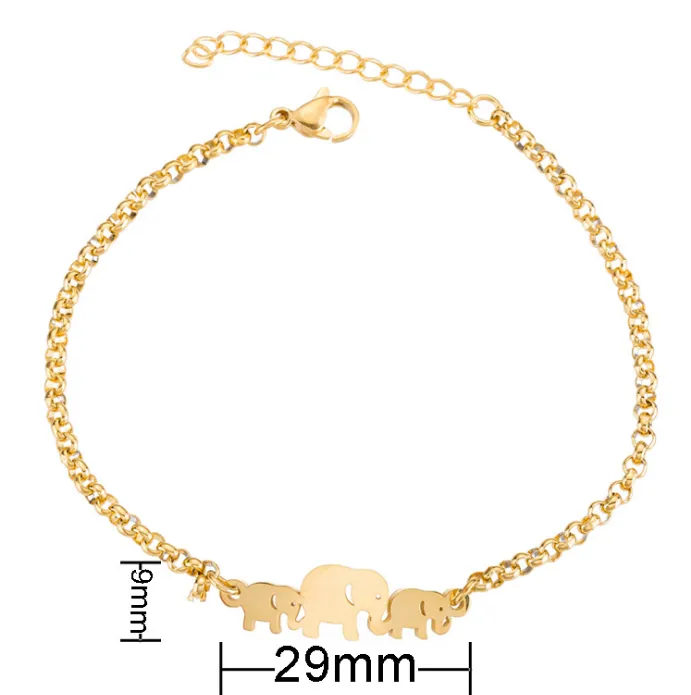 Gold Color Charms Bracelet Femme Stainless Steel Women Jewelry