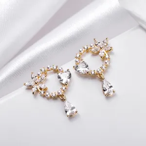 Golden Blossoms 925 Sterling Silver Gold-Plated Flower Earrings