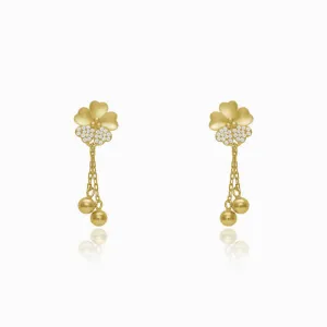 Golden Clover Dangle Earrings