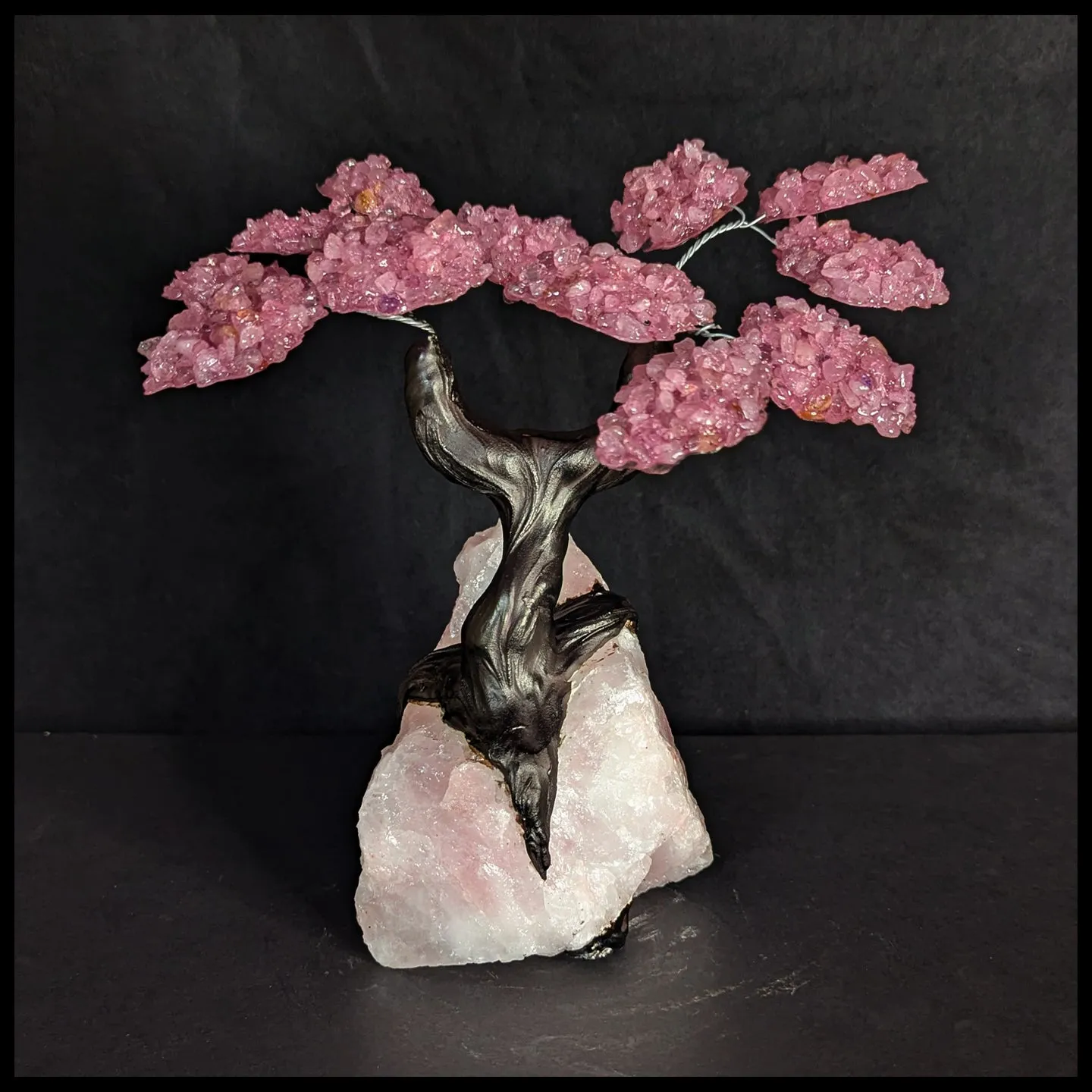 GST217sz5 Gemstone Tree - Rose Quartz