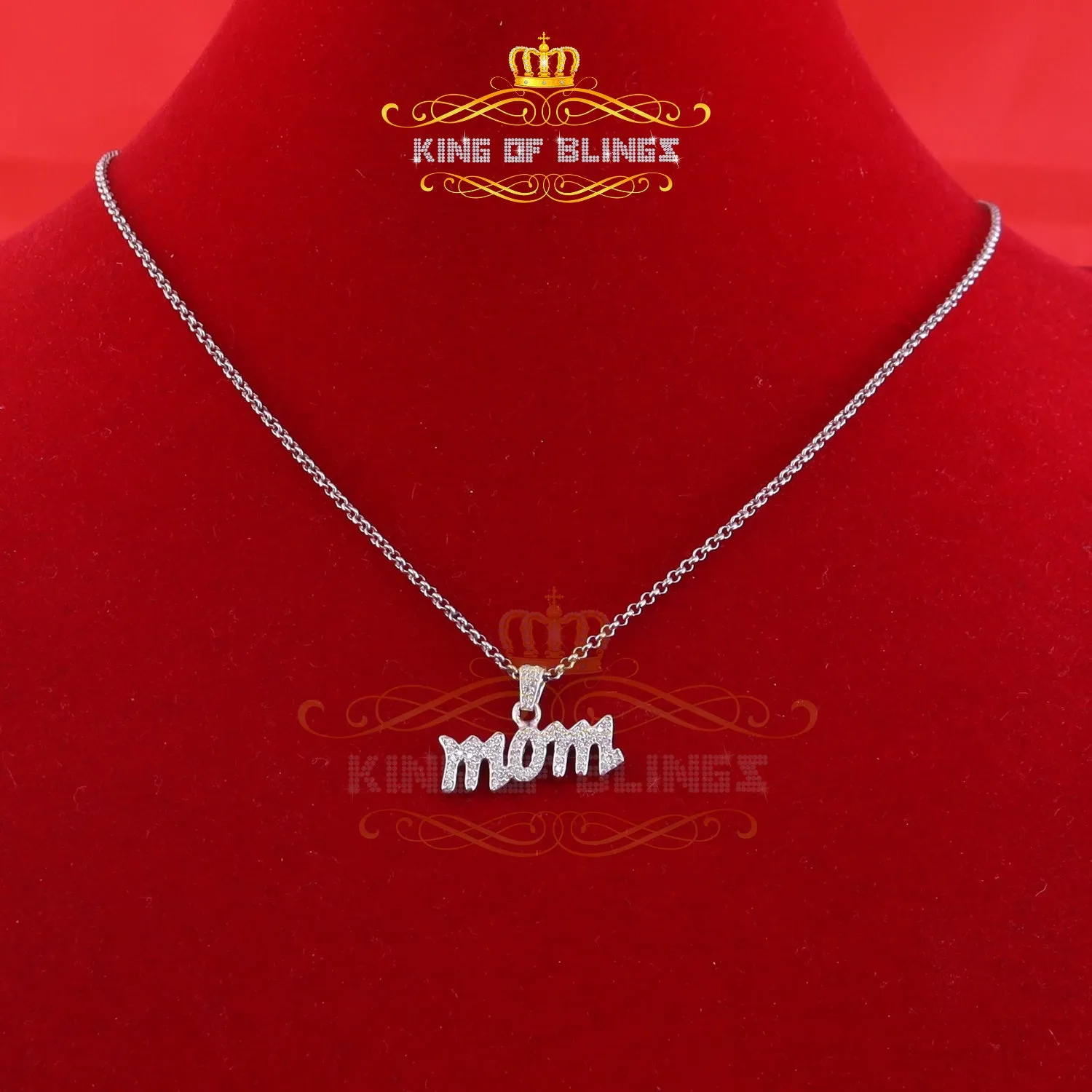 King Of Bling's 0.61ct Cubic Zirconia MOM Pendant White Silver Special Offer at Mother's Day