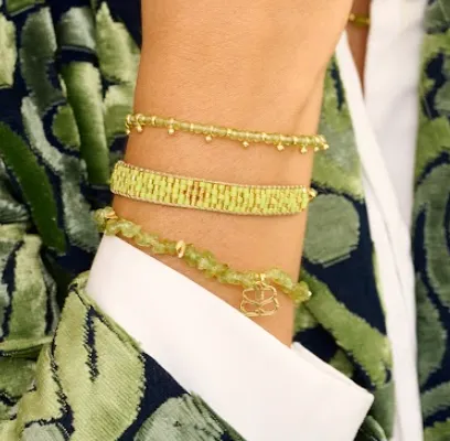 Koro Peridot Gold Bracelet Stack