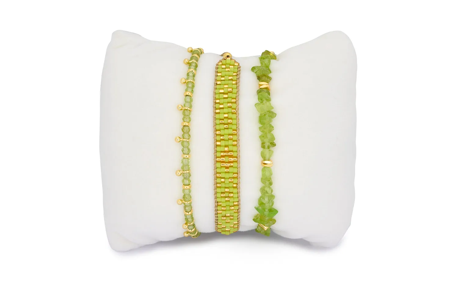 Koro Peridot Gold Bracelet Stack