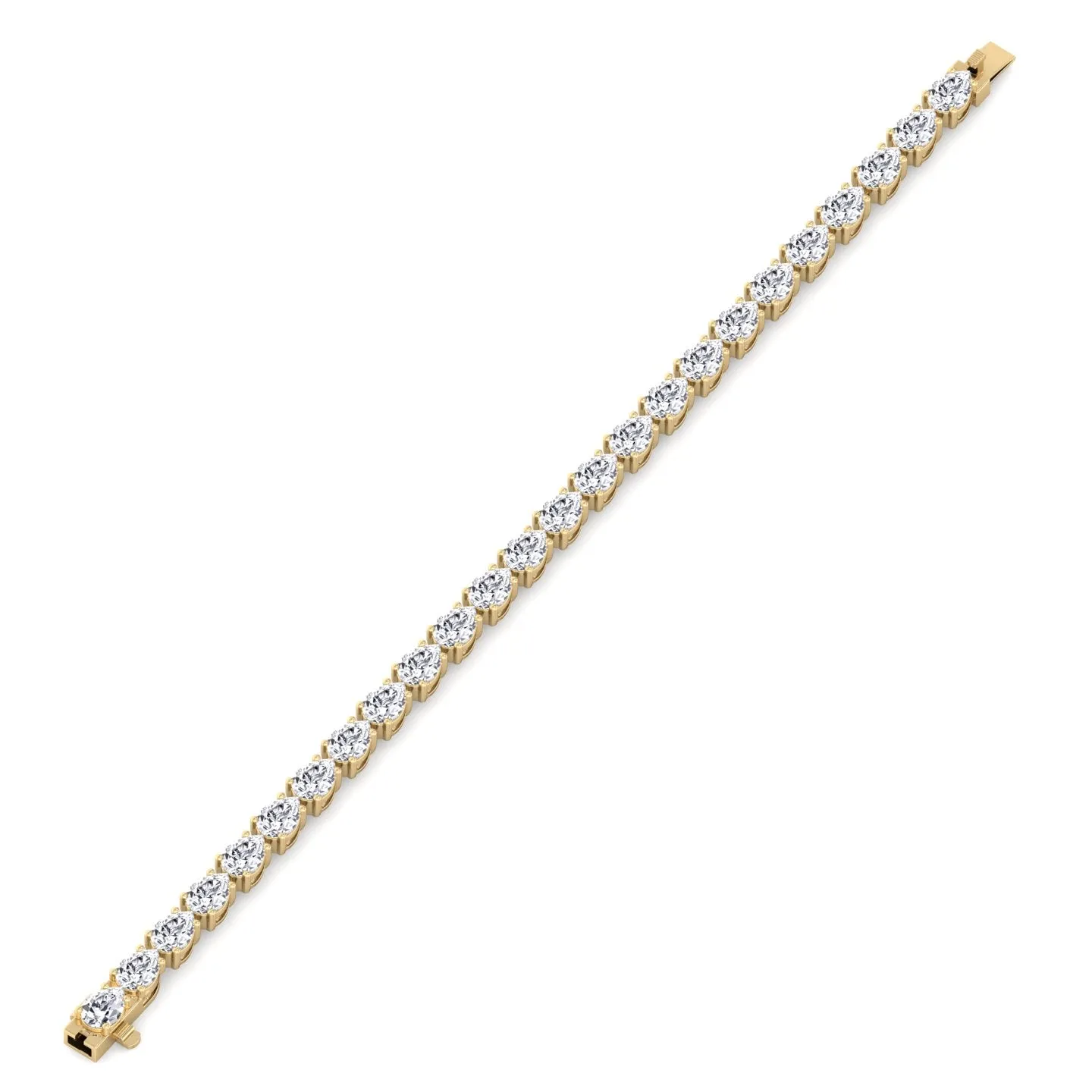 Liria - (13.70Ct T.W) Pear Shape East To West Tennis Bracelet