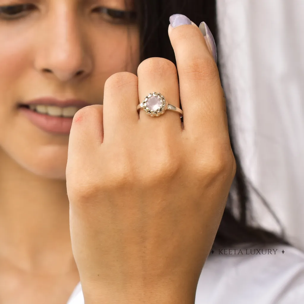 Lotus Bloom - Rose Quartz Ring