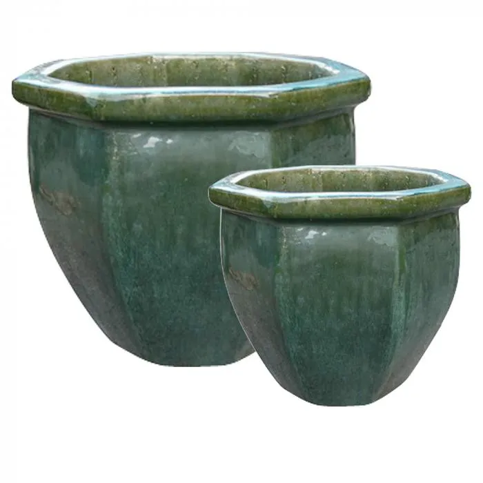 Lourdes Planter Set/2 Emerald