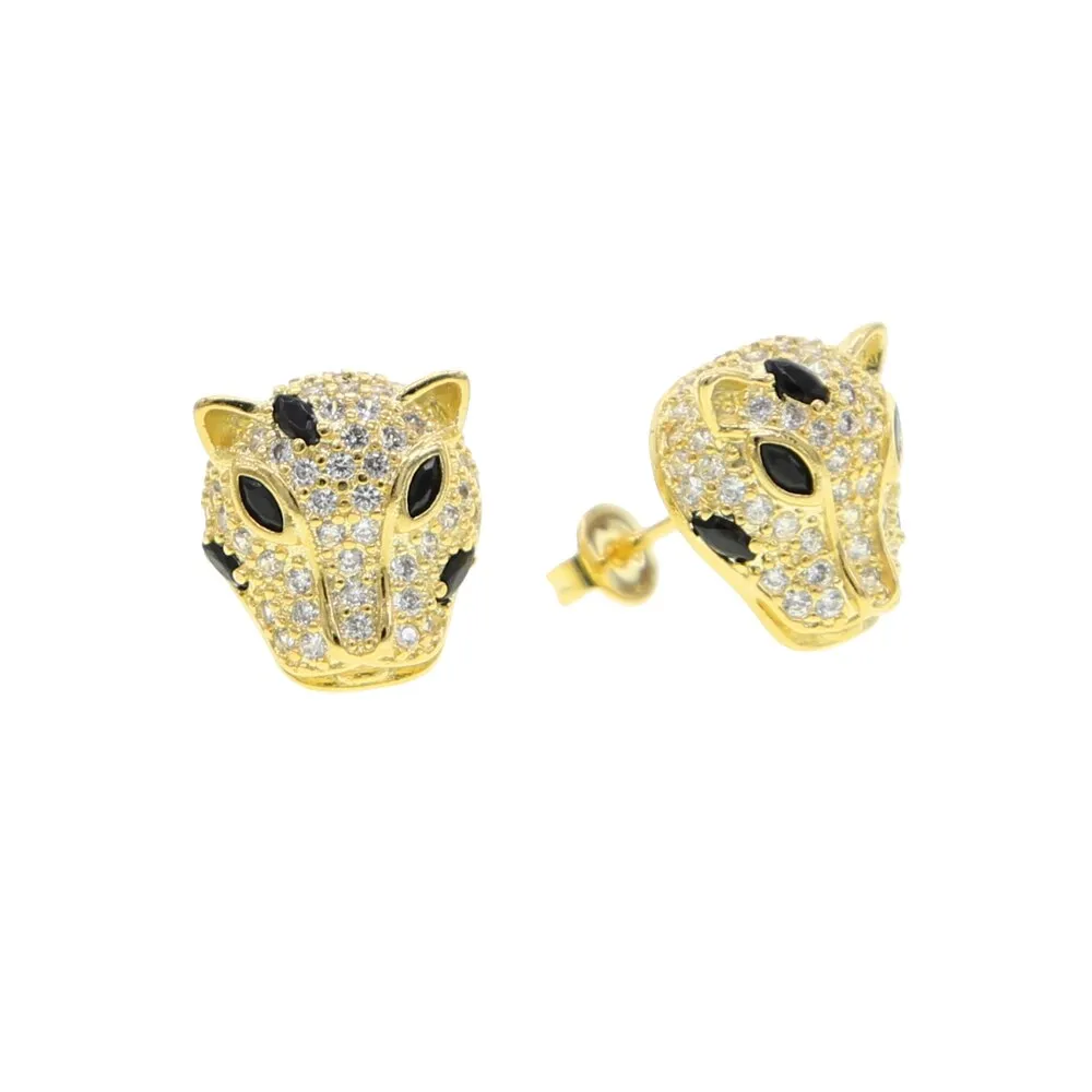 Luxurious Gold Plated Panther Earrings