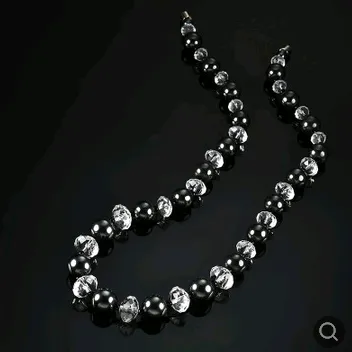 Magnetic Black Magnet Diamond Exquisite Faceted Bead Necklace